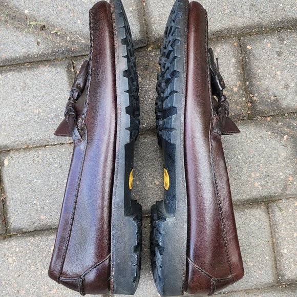 Men\'s LL Bean Dark Brown Soft Leather Winter Sole Leather Tasseled Loafers 11.5D main image 11